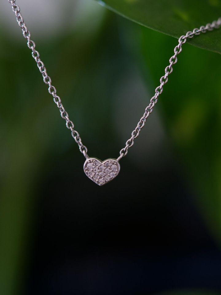 Silver Chain with Heart Pendant