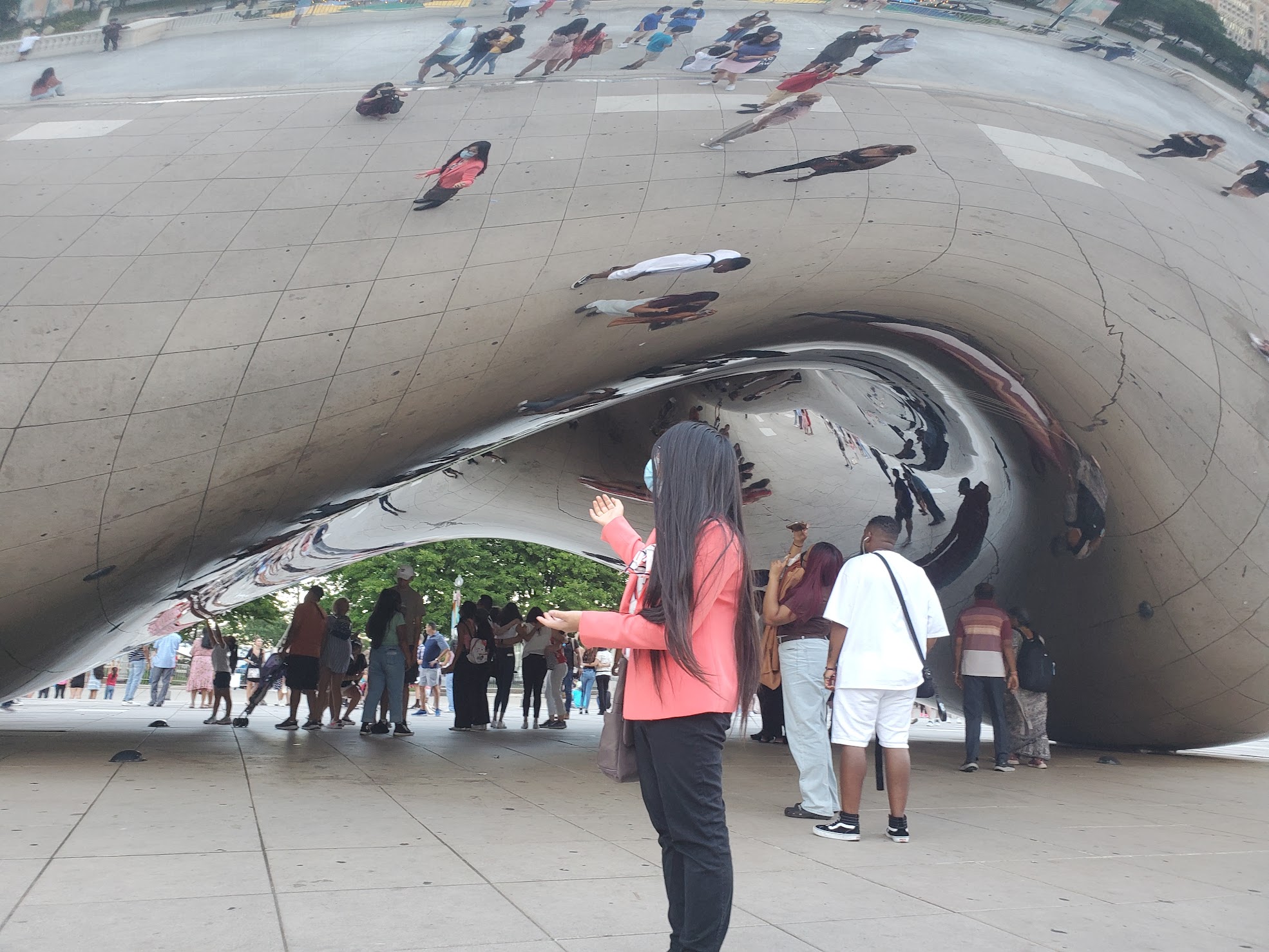 Celina standing in front of the Chicago Bean