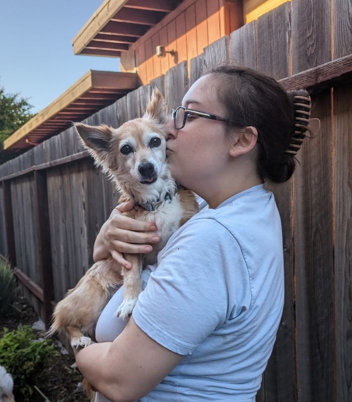 Emily Kissing Real Dog