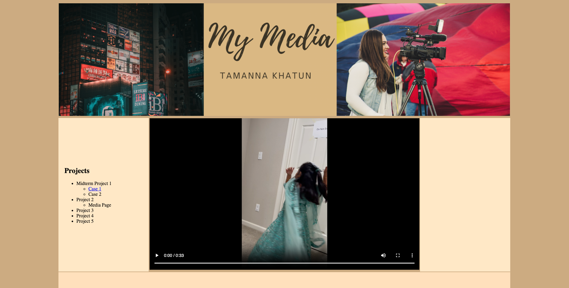 Screenshot of Media Page