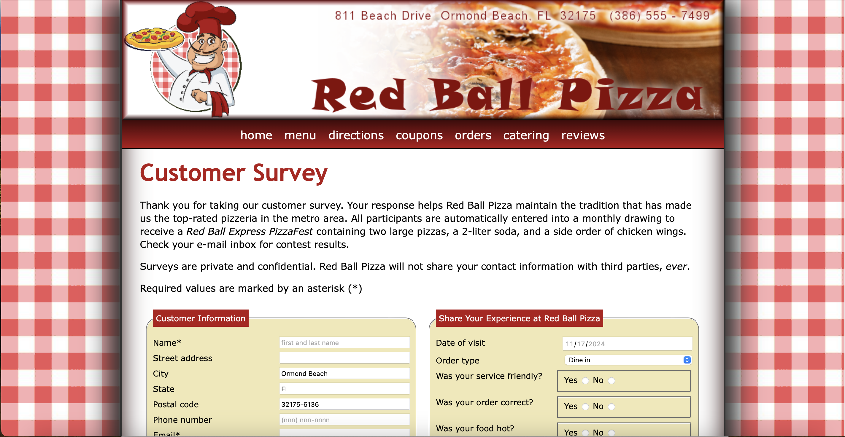 Red Ball Pizza Form - Tutorial 7